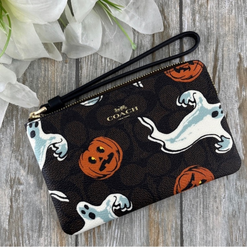 Coach Limited Edition Ghost and Pumpkin Wristlet